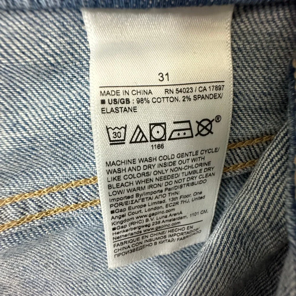 Banana Republic‎ Mens 31 Utility Carpenter Jeans Medium Wash Blue Straight Leg